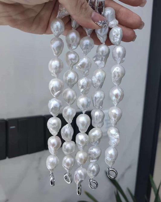 Classical White Baroque Freshwater Pearls Bracelet