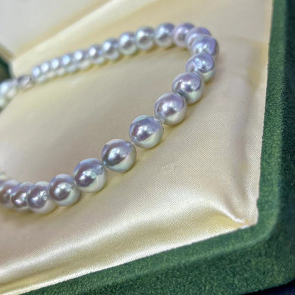 Silver Gray Slightly Baroque MADAMA(Akoya) Pearls Necklace