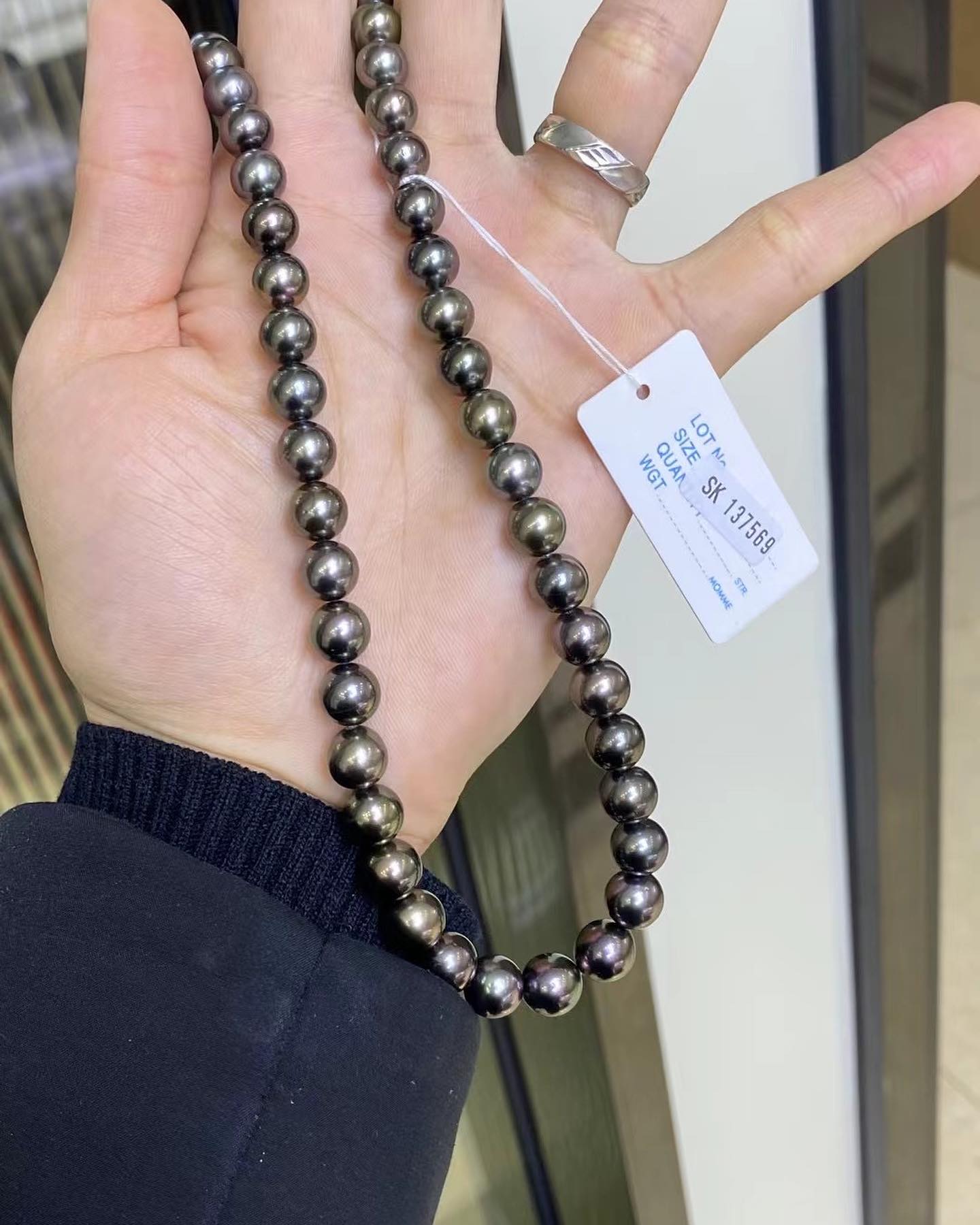 Black Color Tahitian Pearls Necklace