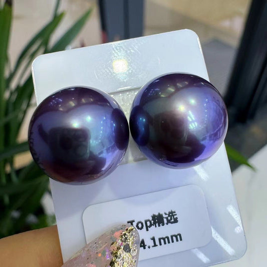 Violet Purple Edison Pearls Earrings