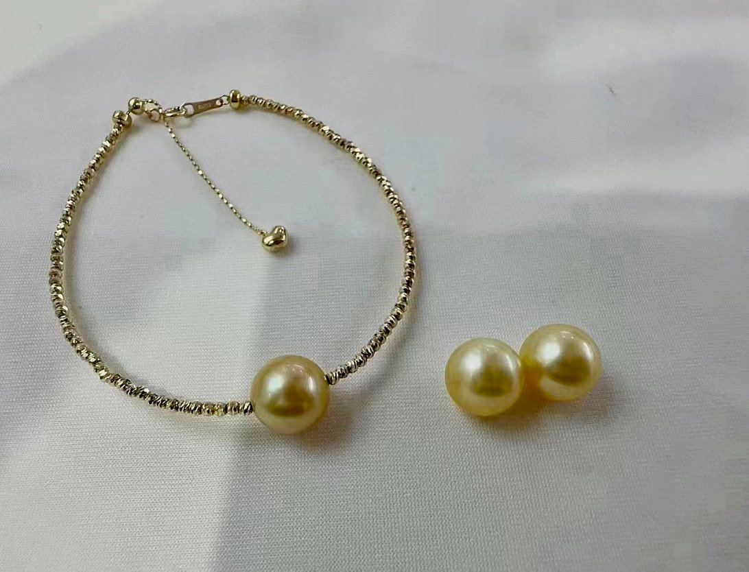 Rich Golden South Sea Pearls Bracelet