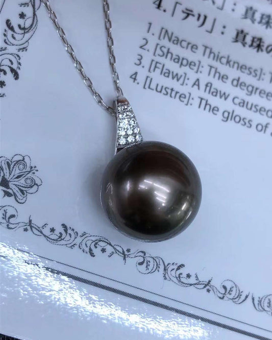 Black Color Tahitian Pearl Pendant